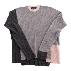 Skull Cashmere Gray and Pink Crewneck Sweater